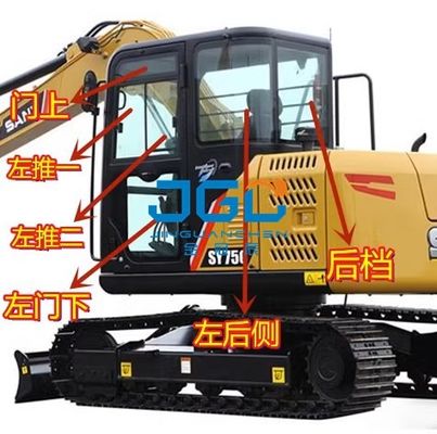 SY75C Parabrisas delantero Excavadora Ventana de empuje y tracción Bloque trasero izquierdo y derecho superior e inferior Vidrio templado