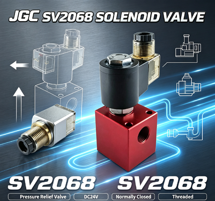 SV2068 Válvula de bola solenoide hidráulica Válvula de alivio de presión Cartucho roscado Válvula de mantenimiento de presión CC24V Normalmente cerrada