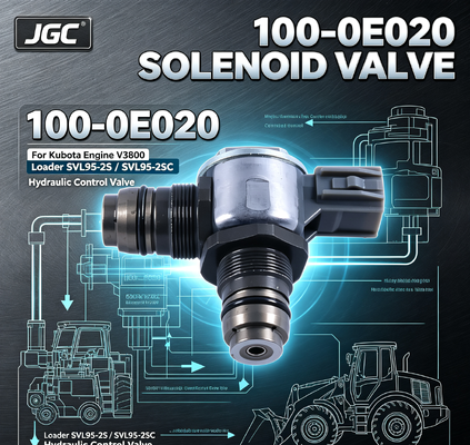 100-0E020 Partes de excavadora Válvula de solenoide para el motor Kubota V3800 cargador SVL95-2S SVL95-2SC