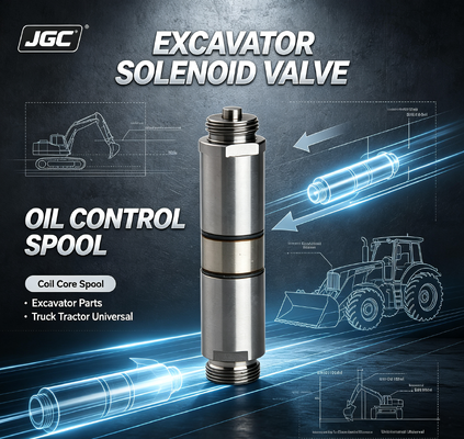 válvula solenoide de excavadora, piezas de excavadora, accesorios universales para camiones y tractores, núcleo de bobina, carrete, válvula de control de aceite
