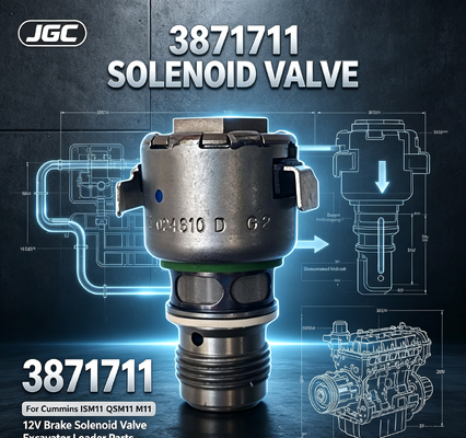 3871711 Válvula Solenoide para Freno de Motor Diésel ISM11 QSM11 M11 de 12V para Uso en Excavadoras y Cargadoras