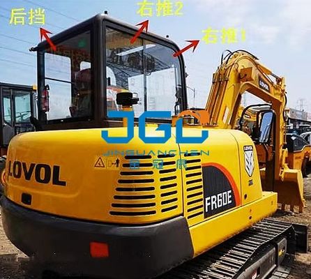 Vidrio de excavadora 60D Puerta trasera delantera Parte trasera inferior Brazo derecho Vidrio templado