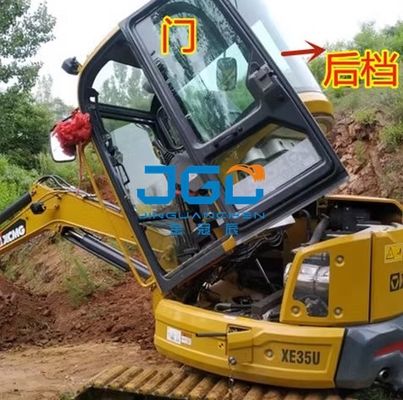 Excavadora XE35U Engranaje delantero de vidrio Puerta inferior delantera Engranaje trasero de vidrio Claraboya de tiro derecho