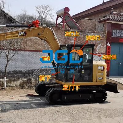 307 309 Empuje y tire del vidrio del brazo de la ventana de la puerta izquierda antes y después del parabrisas de la excavadora