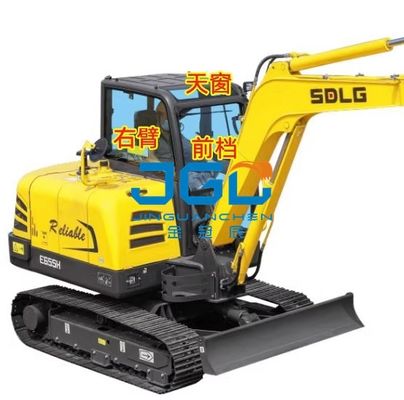 E690H/635/655/675/685 Parabrisas de excavadora Curva lateral trasera Tragaluz de brazo derecho