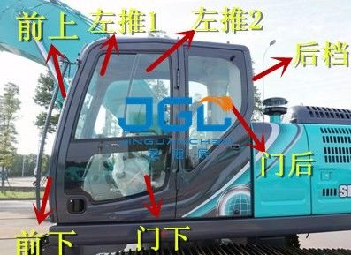 SK210 250 vidrio de Front And Rear Windshield Laminated del excavador 260 350LC-10