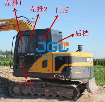 YC85-9 150 excavador 360 230 135-9 Front And Rear Windshield, puertas izquierdas y derechas y Windows