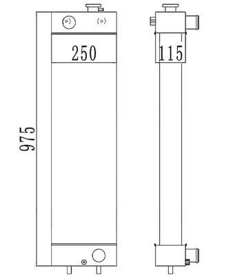 Radiador de aluminio para PC128 PC138US-2 Excavadora 22B-03-12110
