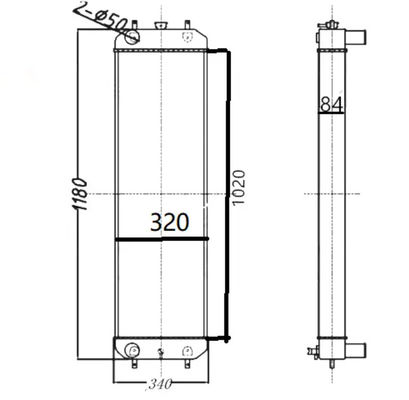 Radiador de aluminio para piezas de excavadoras ZAX240-3 4650355