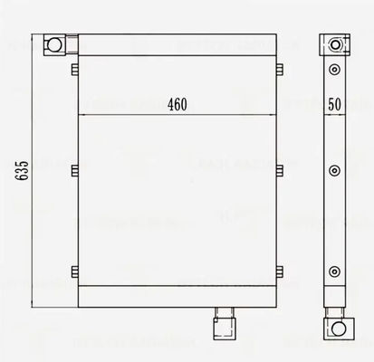 DX60 DX55 DX53W EX55W Refrigerador de aceite de excavadora K9006314 con material de aluminio