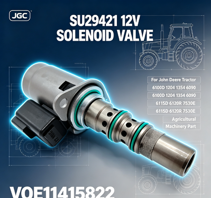 Válvula Solenoide 12V SU29421 VOE11415822 para Tractor 6100D 1204 1354 6090 6115D 6120R 7530E Pieza de Maquinaria Agrícola