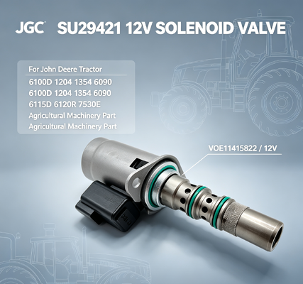 Válvula Solenoide 12V SU29421 VOE11415822 para Tractor 6100D 1204 1354 6090 6115D 6120R 7530E Pieza de Maquinaria Agrícola