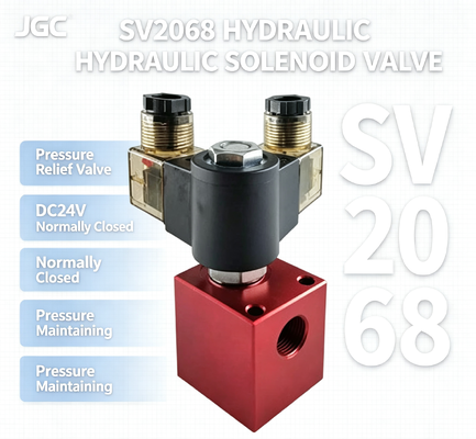 SV2068 Válvula de bola solenoide hidráulica Válvula de alivio de presión Cartucho roscado Válvula de mantenimiento de presión CC24V Normalmente cerrada