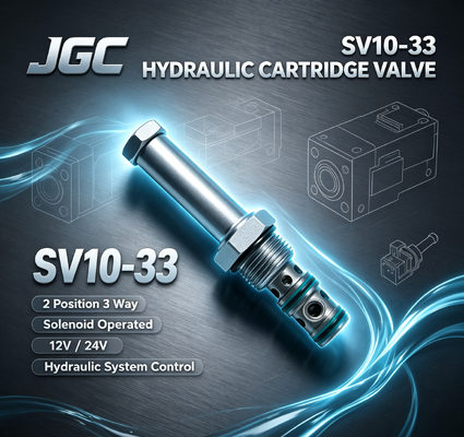 SV10-33 Válvula de dirección accionada por un solenoide 2 posición 3 vía válvula de cartucho de solenoide hidráulico 12V 24V