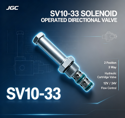 SV10-33 Válvula de dirección accionada por un solenoide 2 posición 3 vía válvula de cartucho de solenoide hidráulico 12V 24V