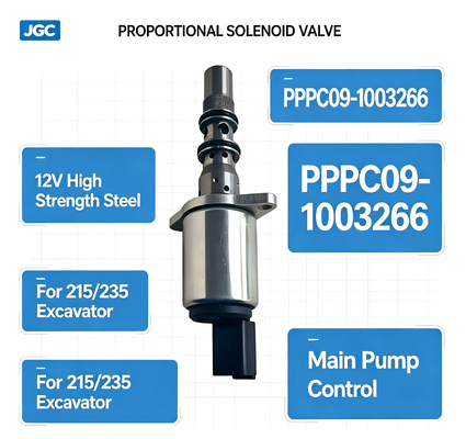 PPCP09-1003266 Válvula Solenoide Proporcional de Acero de Alta Resistencia de 12V para Bomba Principal de Excavadora 215/235