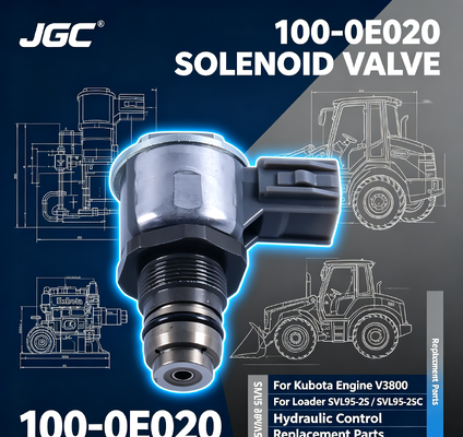 100-0E020 Partes de excavadora Válvula de solenoide para el motor Kubota V3800 cargador SVL95-2S SVL95-2SC