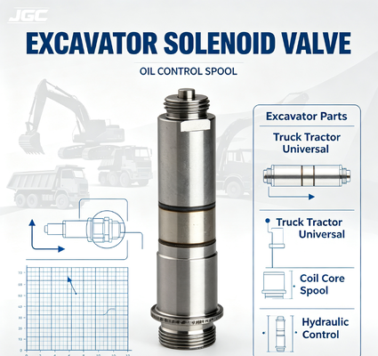 válvula solenoide de excavadora, piezas de excavadora, accesorios universales para camiones y tractores, núcleo de bobina, carrete, válvula de control de aceite