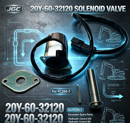 PC200-7 Partes de maquinaria de construcción Excavadora Partes de repuesto Válvula de solenoide para 20Y-60-32120