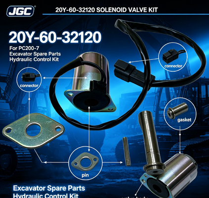 PC200-7 Partes de maquinaria de construcción Excavadora Partes de repuesto Válvula de solenoide para 20Y-60-32120