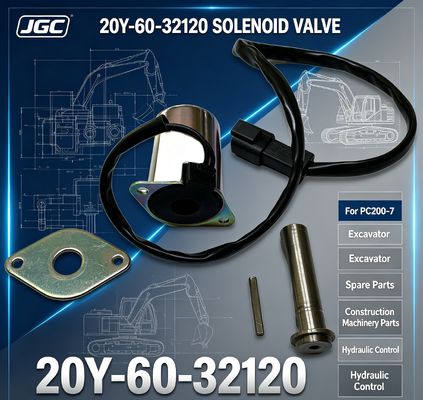 PC200-7 Partes de maquinaria de construcción Excavadora Partes de repuesto Válvula de solenoide para 20Y-60-32120