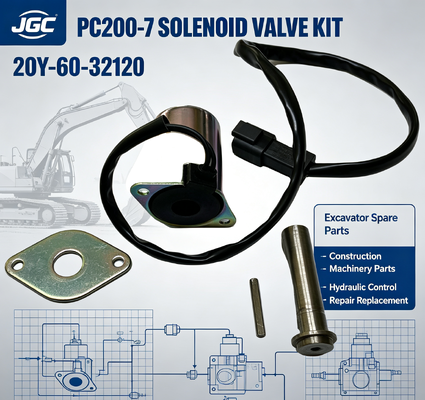 PC200-7 Partes de maquinaria de construcción Excavadora Partes de repuesto Válvula de solenoide para 20Y-60-32120