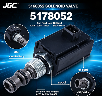 5168052 Válvula Solenoide para Piezas de Excavadora Ford New Holland 8260 T4.75V T4060F T4030 TM165 T4040