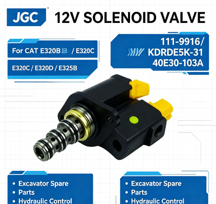 111-9916  Válvula Solenoide de Grupo para Excavadora 12V Número de Pieza KDRDE5K-31 40E30-103A para CAT E320b E320c E320d E325b
