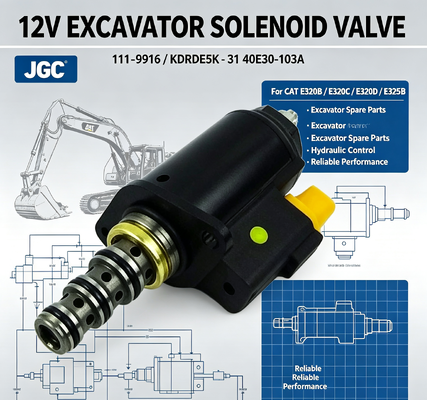 111-9916  Válvula Solenoide de Grupo para Excavadora 12V Número de Pieza KDRDE5K-31 40E30-103A para CAT E320b E320c E320d E325b