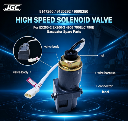 9147260 9120292 9098250 Válvula Solenoide de Alta Velocidad para Excavadoras EX200-2 EX200-3 490E 790ELC 790E