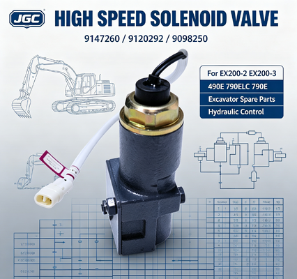 9147260 9120292 9098250 Válvula Solenoide de Alta Velocidad para Excavadoras EX200-2 EX200-3 490E 790ELC 790E