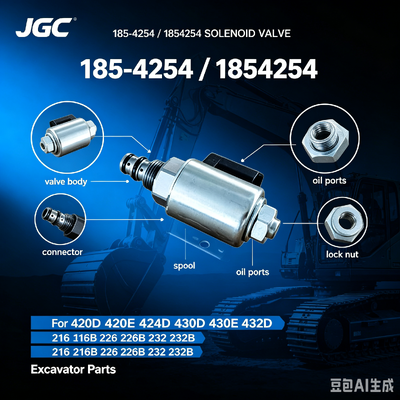 1854254 Venta en caliente Válvula solenoide para piezas de repuesto de excavadoras 420D 420E 424D 430D 430E 432D 216 216B 226 226B 232 232B