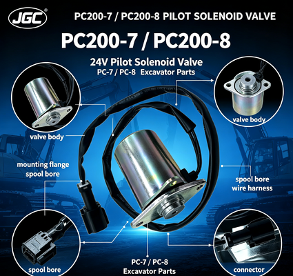 PC-7 PC-8 Partes de excavadoras para PC200-7 PC200-8 Válvula de solenoide Piloto Válvula de solenoide 24V