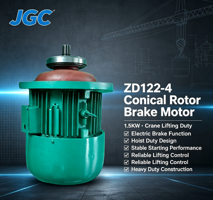 Motor de elevación de grúa ZD122-4 Tipo Motor de freno de rotor cónico de 1,5 kW