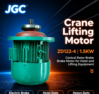 Motor de elevación de grúa ZD122-4 Tipo Motor de freno de rotor cónico de 1,5 kW