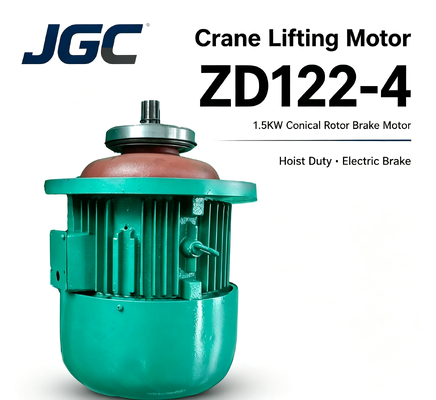 Motor de elevación de grúa ZD122-4 Tipo Motor de freno de rotor cónico de 1,5 kW